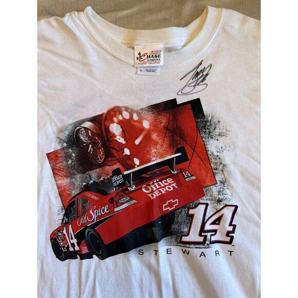 SIGNED-Tony Stewart-Hass # 14 NASCAR Racing T-Shirt Office Depot-‎ XL-Autograph - Picture 2 of 8